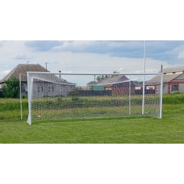 Ворота алюминиевые 7.32х2.44 м со стаканами, стойками и подъемной рамой, профиль 100 мм, футбольные (разборные)