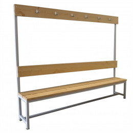 Скамейка с вешалкой для раздевалки 2 метра