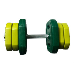 Гантель разборная 11,0кг (Диски цветные с хватом)